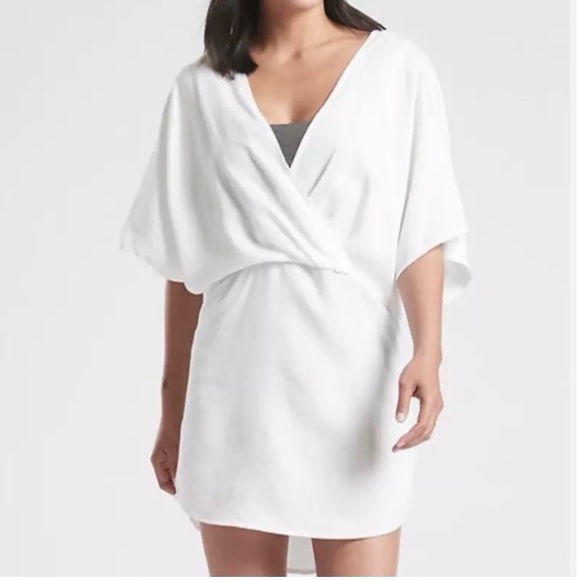 Athleta Other - Athleta White Cross Front Luxe Wrap Kaftan